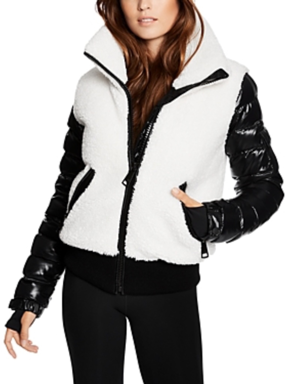 Sam Carson Sherpa Bomber Jacket In Icing/white - size M - Picture 2 of 5